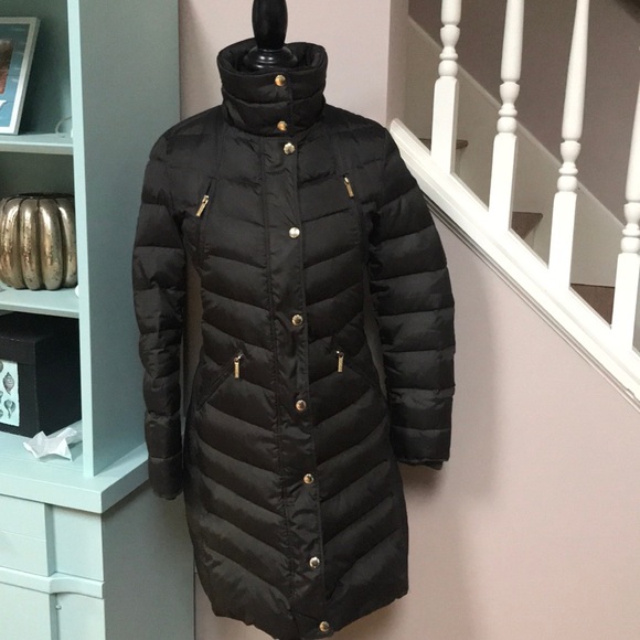 Michael Kors Army Green Long Puffy Jacket - Picture 2 of 8